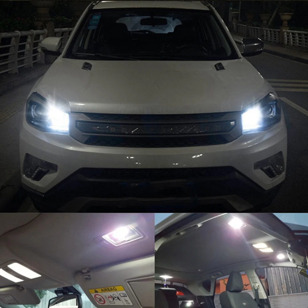 4 Lâmpadas LED Automotivas W5W T10 12V 6000K 5630 10 SMD Canbus para Placa de Carro, Pisca Lateral e Sinalização - Super Brilhante Branco-N30R