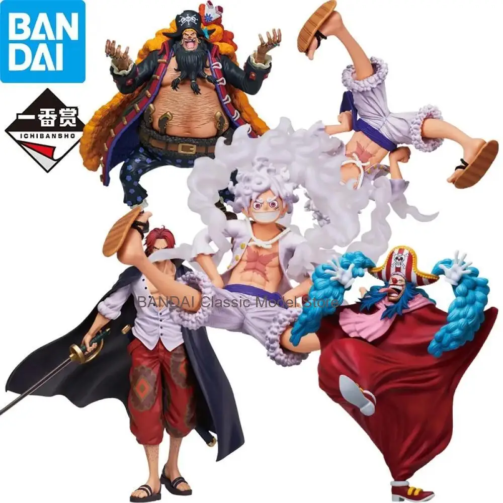 

In Stocl Bandai Ichiban Kuji One Piece New Four Emperors A B C D Figure Luffy Buggy Shanks Teach Anime Figure Action Model Toys