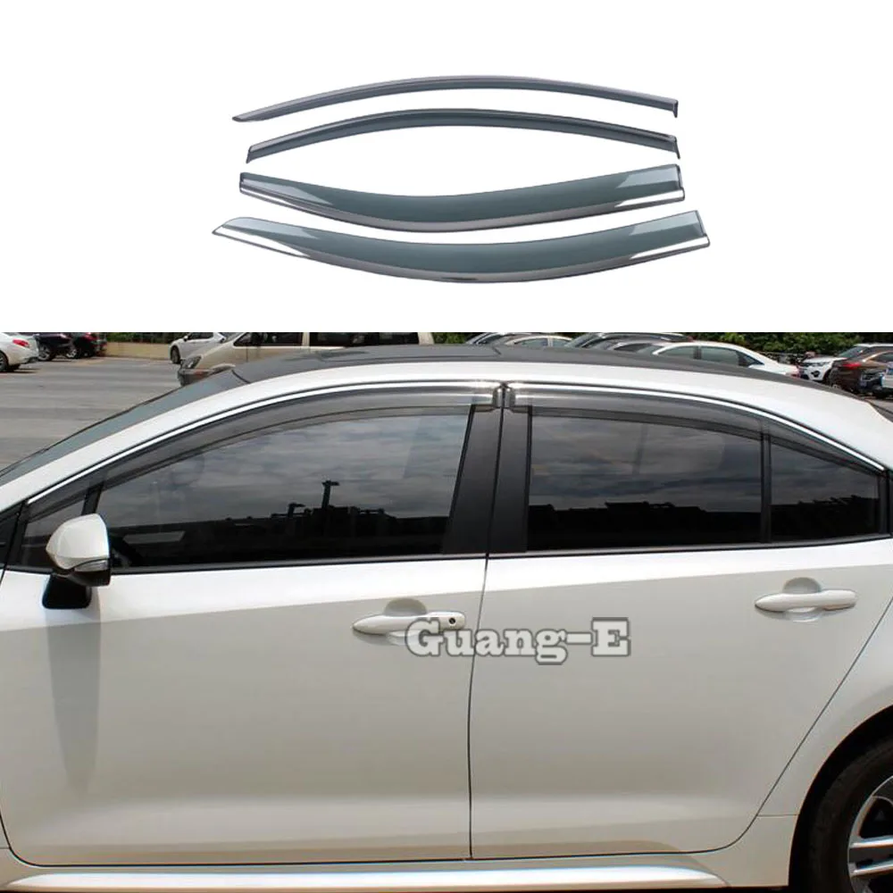 

Smoked Window Visor Rain Guard Deflector For Toyota Corolla Altis 2019 2020 2021 2022 Car Exterior Accessories Protector 4PCS