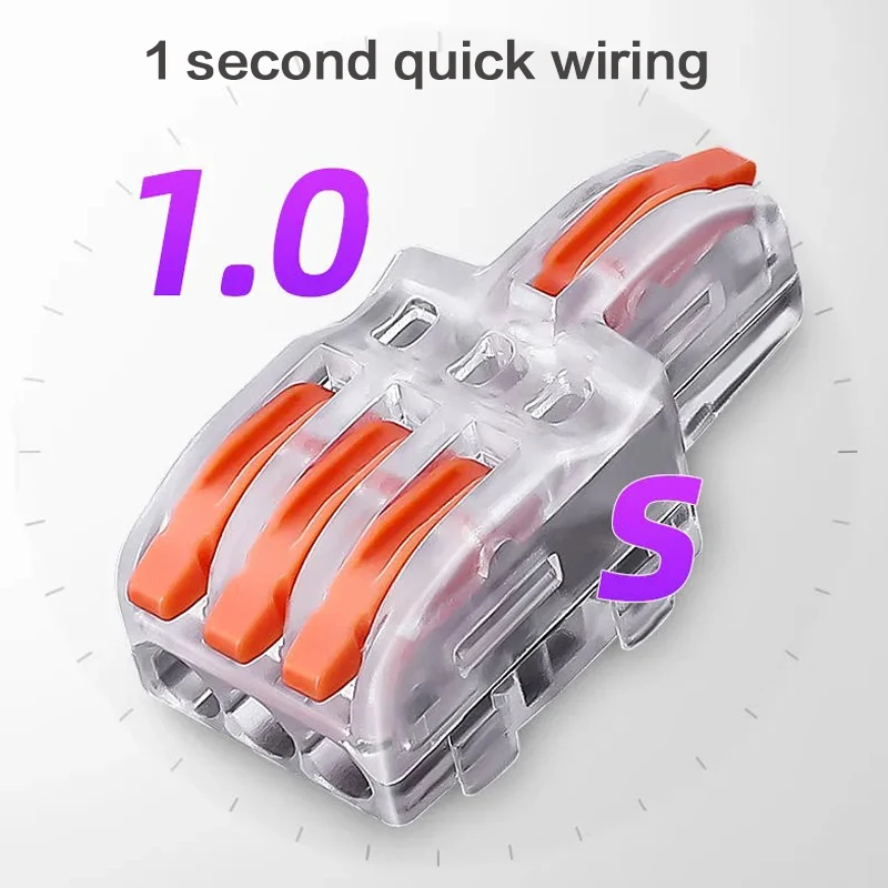 Quick Terminal Connector Transparent 32A/250V T-type Wire Splitter And Paralleler Multi-function Plug Connector Wiring Artifact