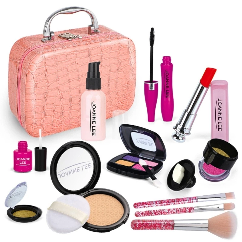 13Pcs Kids Makeup Kit for Girls Playing Make Up Set Toy for 4 5 6 7 8 9 10 Years Old Girls Pretend Dress-Up Beauty Set