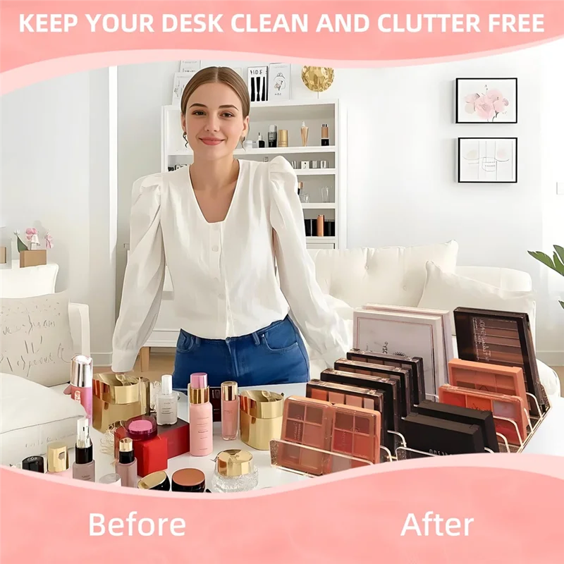 

Скидка 2 шт. акриловый органайзер для макияжа для палитров теней для век, 7-слотовое хранилище дисплея, совместимый с чехлами для компакт-дисков и телефонов