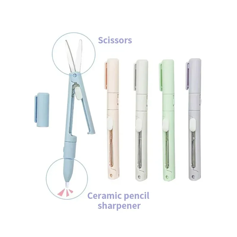 Multifunctional Mini Scissors Paper Cutter Pen Shape Portable Cute Pocket Knife Scrapbooking Carving Art Tools