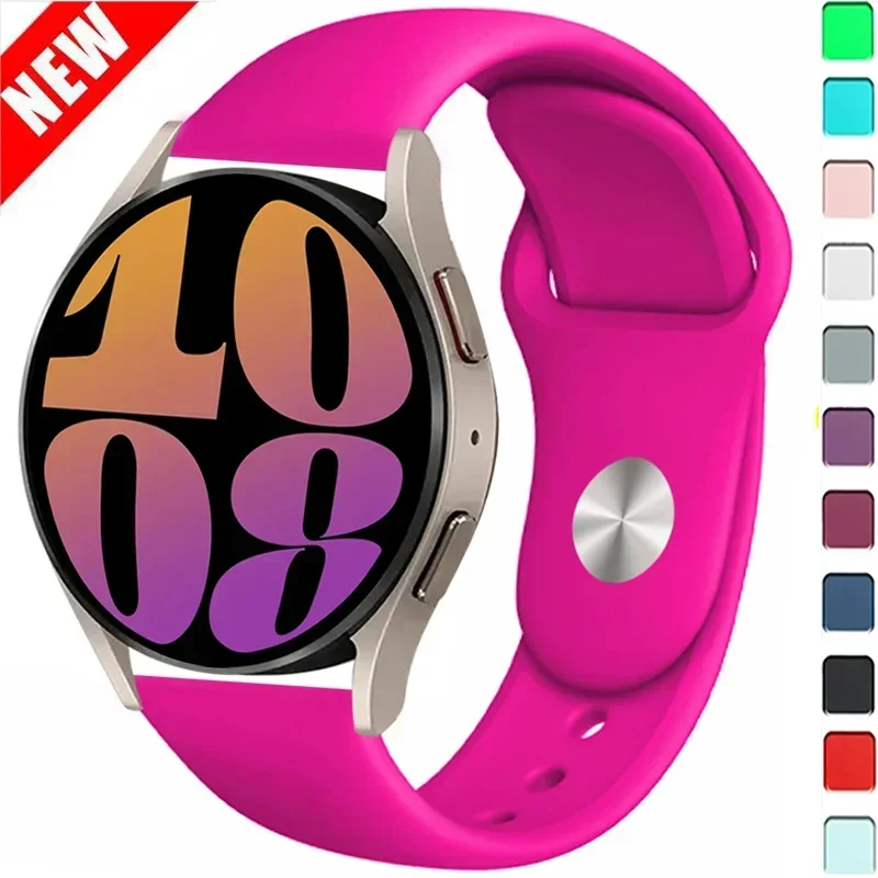 Clássico Pulseira de Silicone para Samsung Galaxy Watch, 18mm, 20mm, 22mm, 7, 6, 5, Pro, 4, 2, 2, 3, 4, 3, 4, 3, Pro, relógio Huawei GT, 41, 46mm Banda