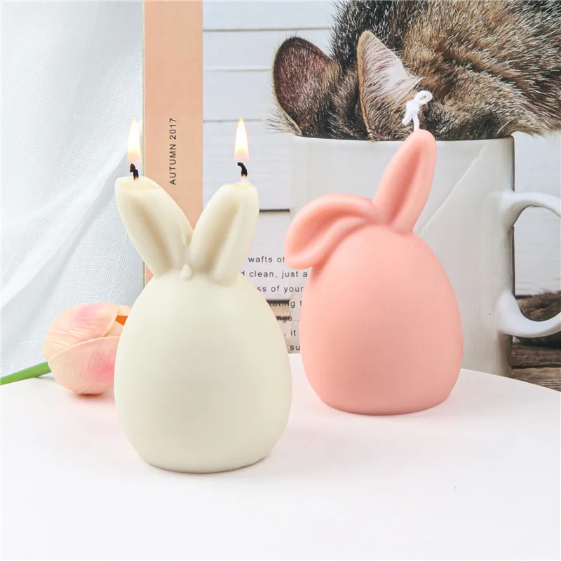 

Silicone Mold for Easter Egg Faceless Rabbit Candle DIY Rabbit Shaped Soap Plaster Resin Mould Candle Making Supplies Home Decor