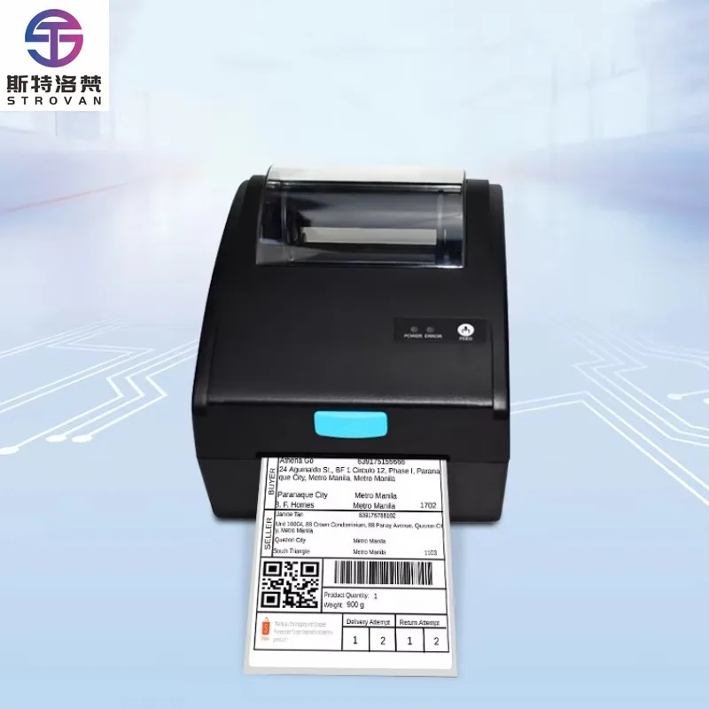 Mini Portable USB 4inch Barcode Printer for Wireless Phone Label Pocket Thermal Receipt Sticker Blue Thermal Paper Stock