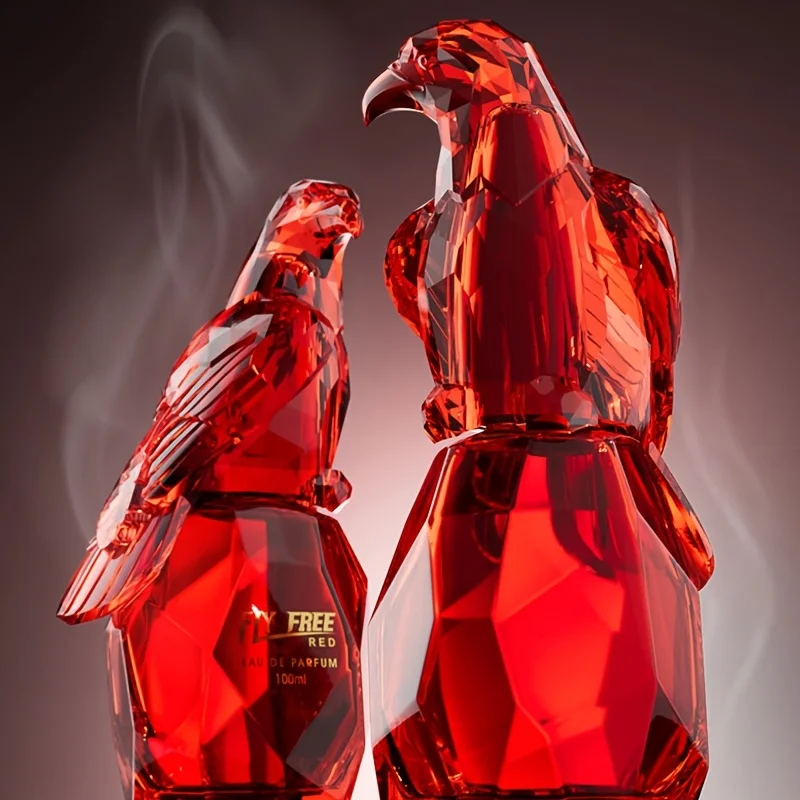 Perfume De lujo De larga duración: Eau De Parfum rojo con aroma vibrante, diseño opulento de cristal carmesí, uso diario y para fiestas, Premium