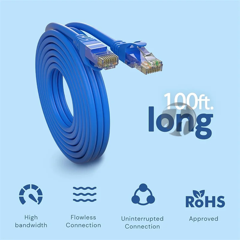 Rj45 Patch Cables High Speed Ethernet Lan Cable Internet Cat6 Patch Cord For Laptop Router Network Cable 5 Meters 50m/30m/20/1m