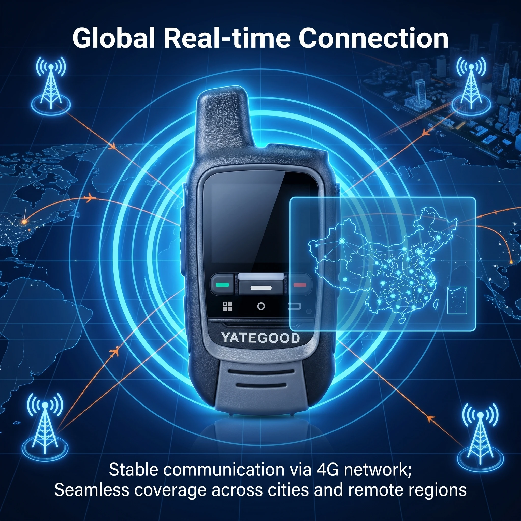 YATEGOOD G300 5000KM Walkie Talkie Jarak Jauh GXINPOC Global PTT 4G POC Radio 100km