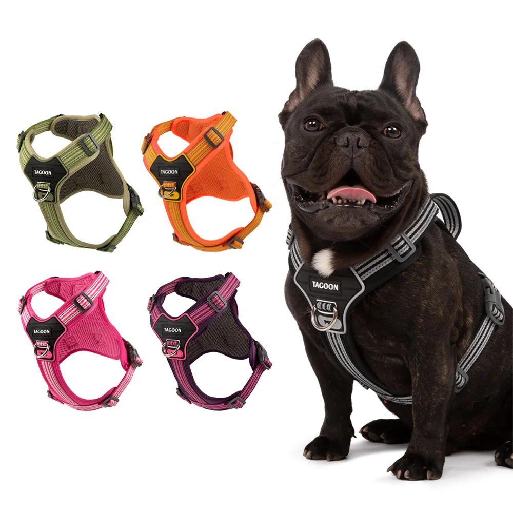 Starkes Hundeweste-Geschirr mit Griff, reflektierend, kein Ziehen, Brustgurte für Haustiere für kleine große Hunde, Outdoor-Walking-Trainingszubehör – Detail 3