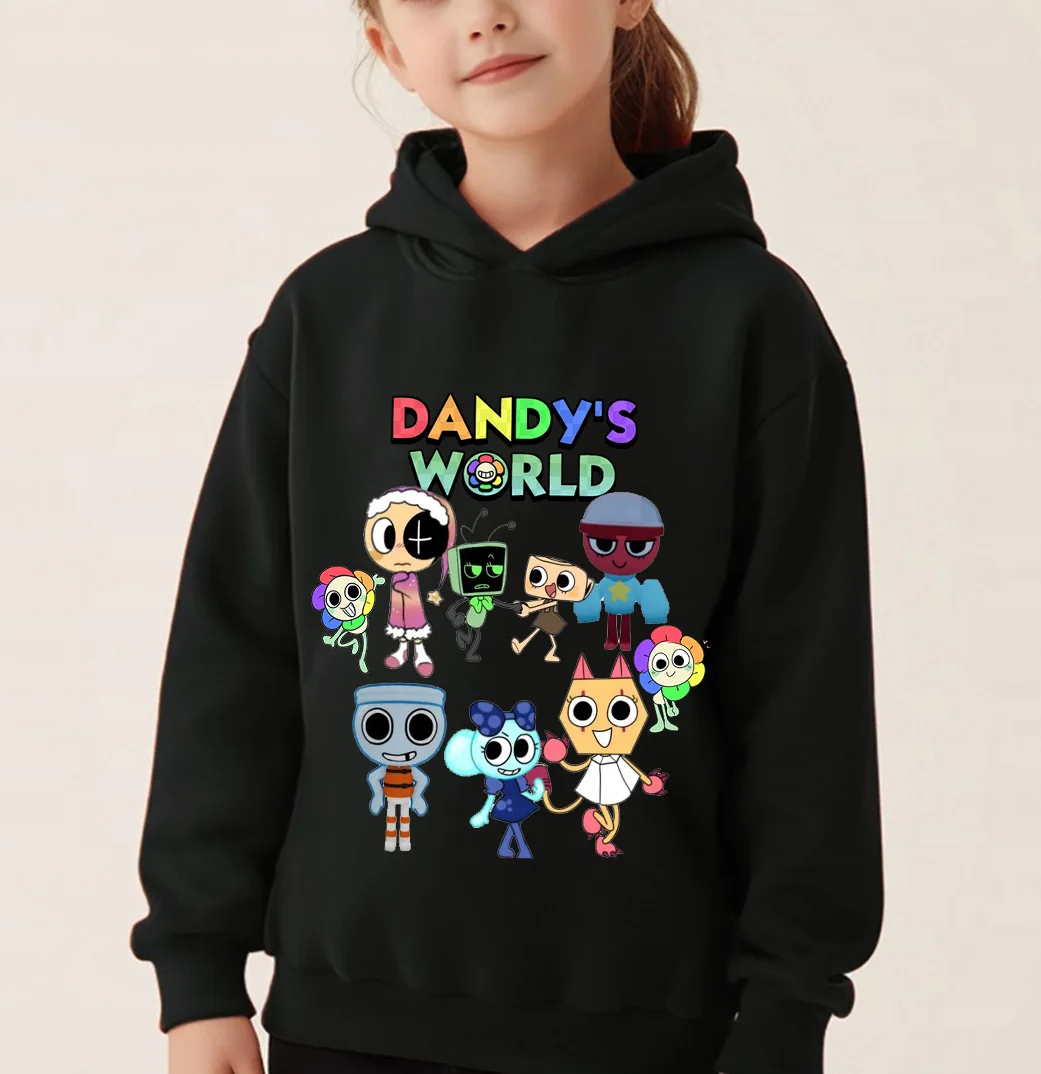 Sweat à capuche Dandile World pour enfants, sweat à capuche bébé garçon, survêtement tournesol mignon, vêtements de dessin animé drôles, Y2K, Y-Children