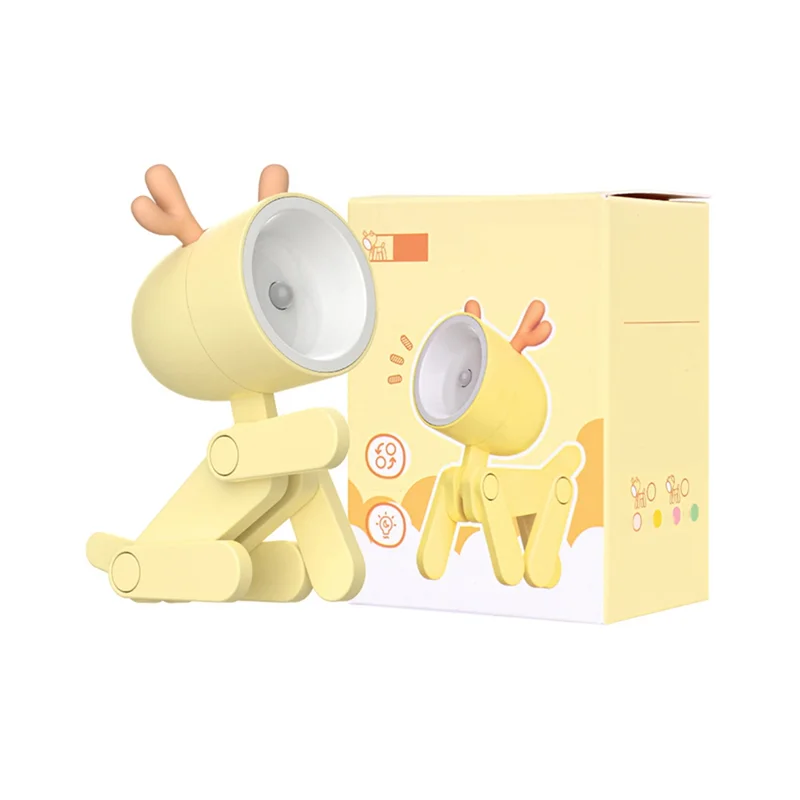 Mini Night Light LED Adjustable Desk Book Light Cute Pet Light Eye Protection Table Lamp Home Room Decor,Dog Blue