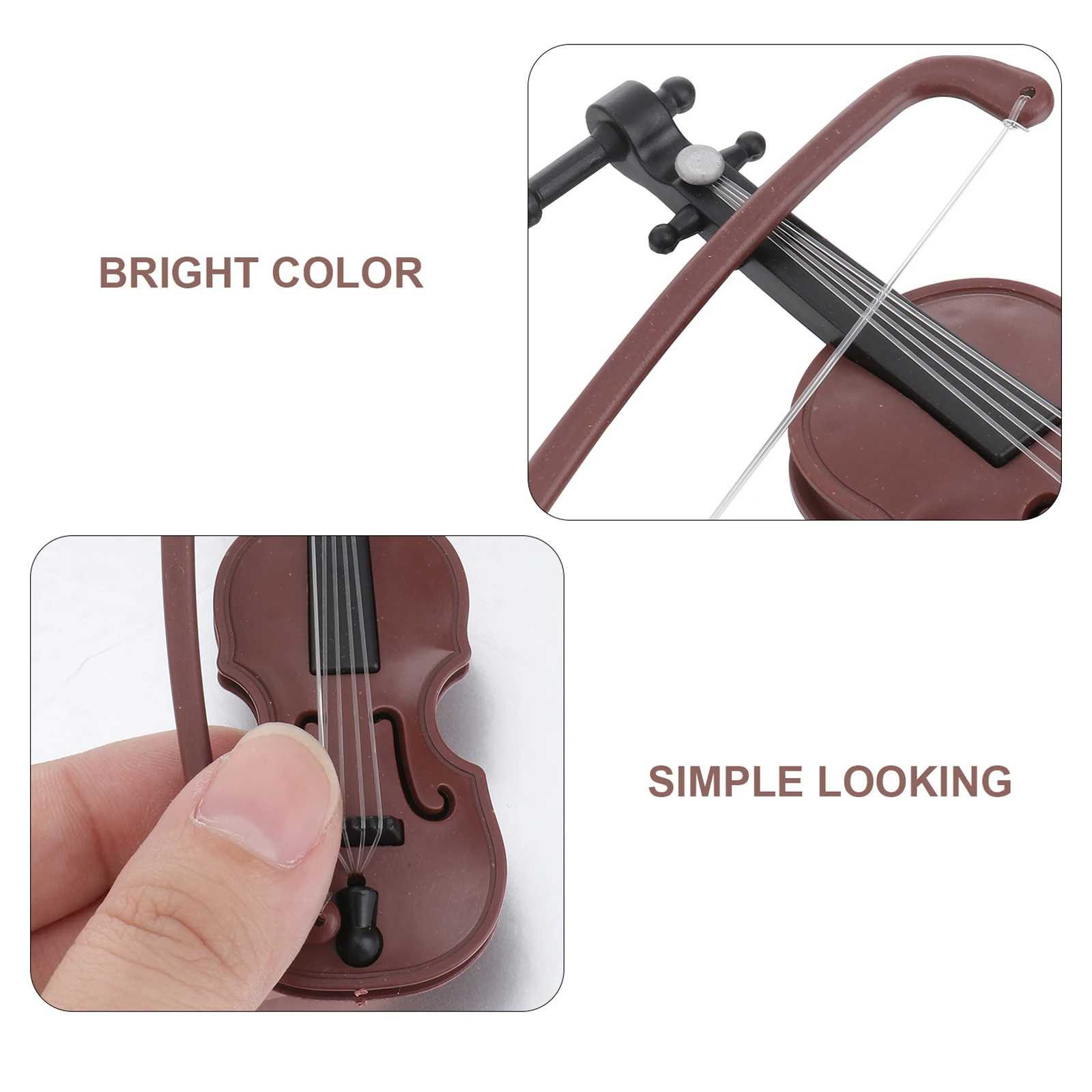 

Wood Grain Violin Pendant Ornament Ornaments for Christmas Decorations Miniature Cereals Small