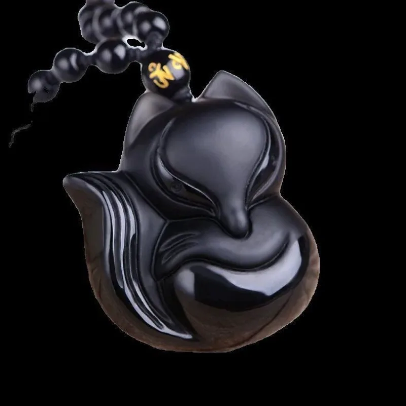 قلادة سبج طبيعي ثعلب ذو تسعة ذيل، مجوهرات قلادة عصرية رائعة متعددة الاستخدامات