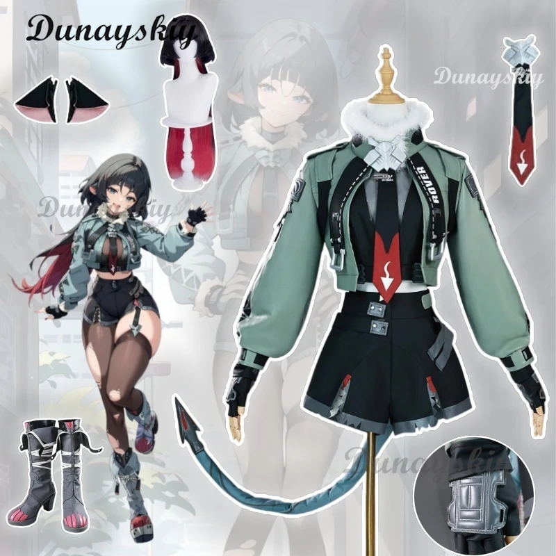 

Игра Zenless Zone Zero Jane Doe Косплей Костюм Парик Jane Doe Косплей Collab Series Костюм на Хэллоуин Парики Полный комплект