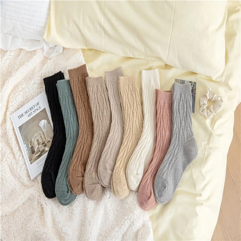 

Comfortable Creative Autumn Trendy Solid Color Original Hosiery Cotton Women Socks Middle Tube Socks