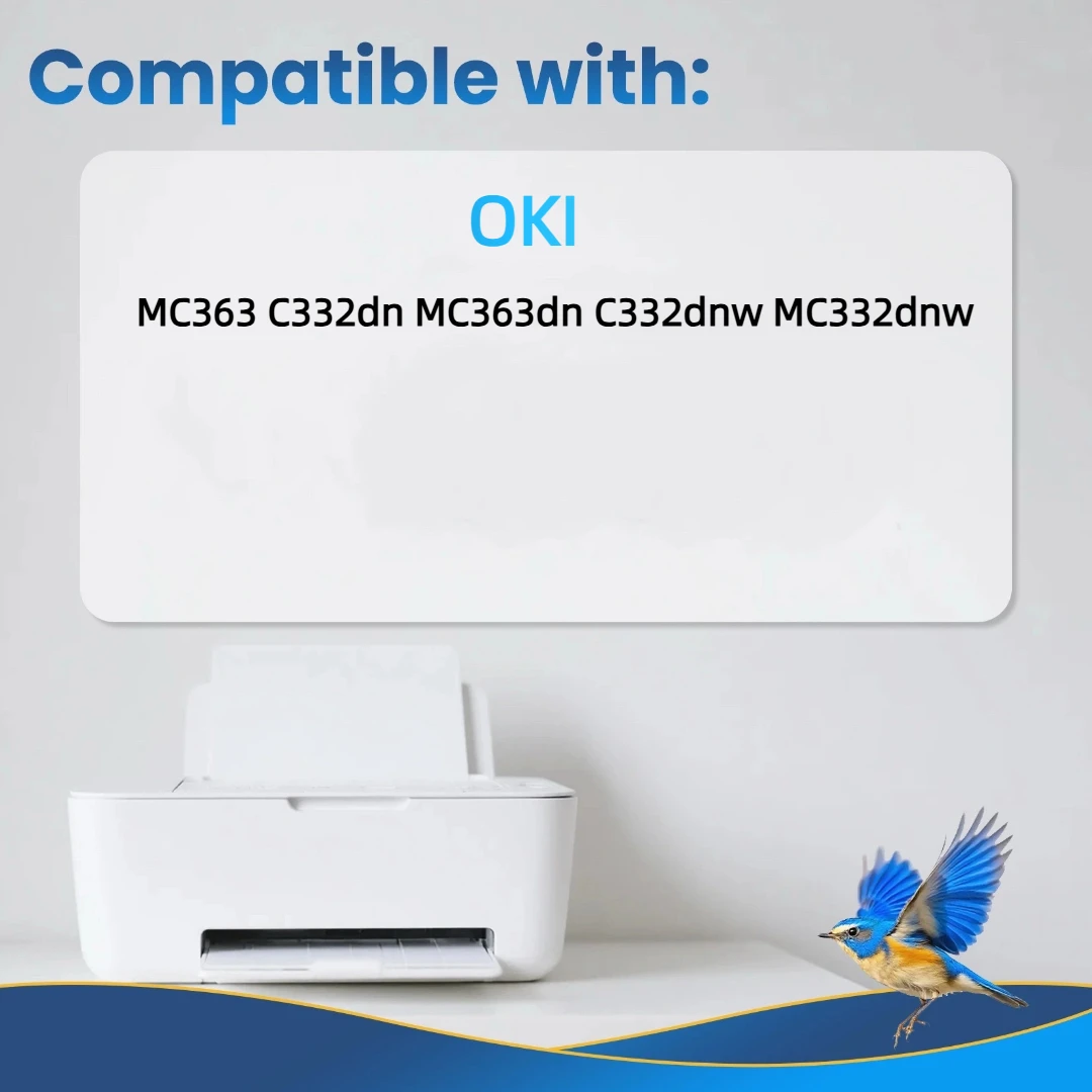 Jhaan Toner C332 BK CMY Kompatibel mit Oki C332 DN MC363 DN C332 DNW MC363 DNW Drucker – Detail 2