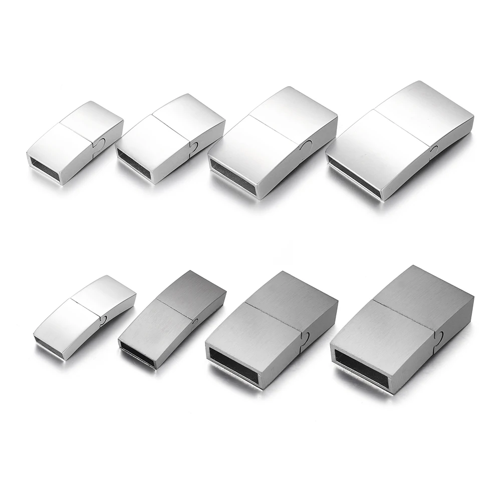 

10 Sets Stainless Steel Magnetic Clasps Square Flat Buckle for Leather Rope Bracelet Jewelry Making Accessories Wholesale