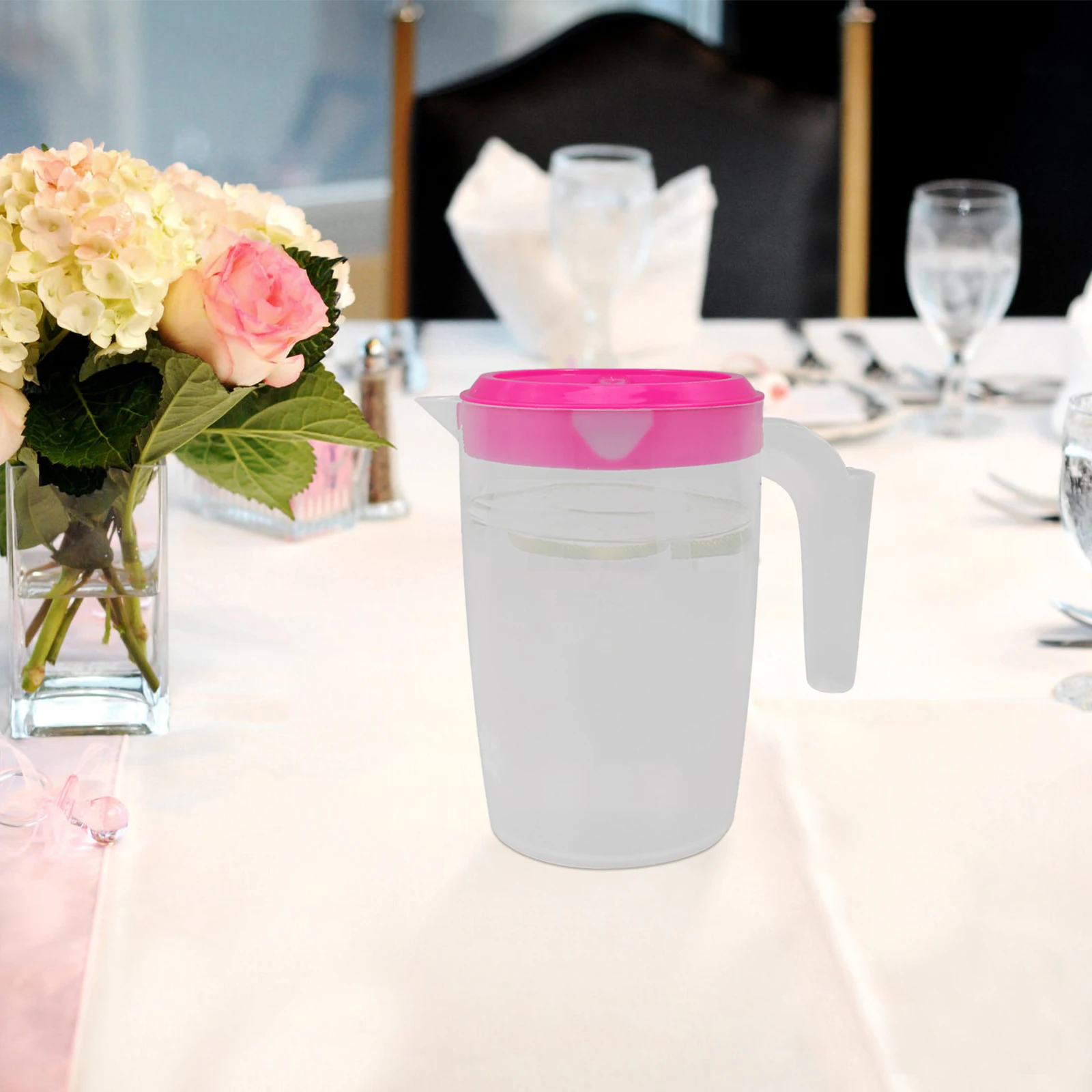 Reusable Plastic Water Jug Pitcher for Ice Tea Beverage Milk Simple Design Home Decor Suitable