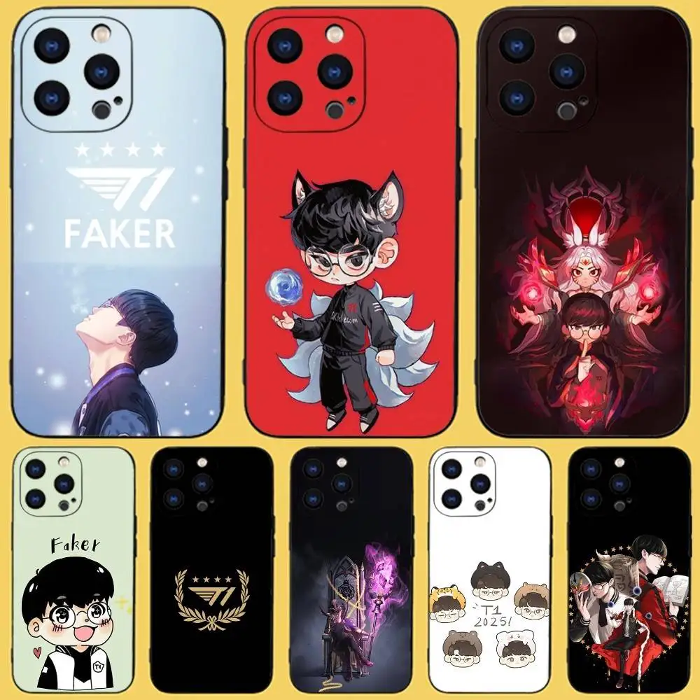 SKT T1 F-Faker L-LOL Phone Case For iPhone 16,15,14,13,12,11,Pro,XS,Max,XR,Plus,E,SE4,Mini Black Fashion Cover