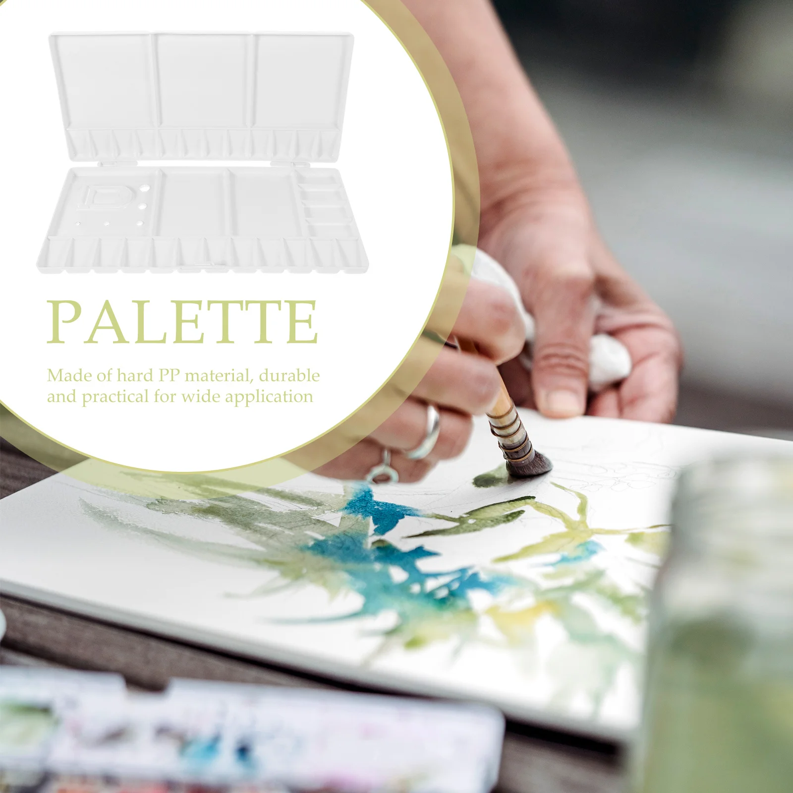 

Large Capacity Plastic Palette with 28 Small 5 Big Mixing Wells Foldable Painting Tray for Art Craft Projects Portable Design