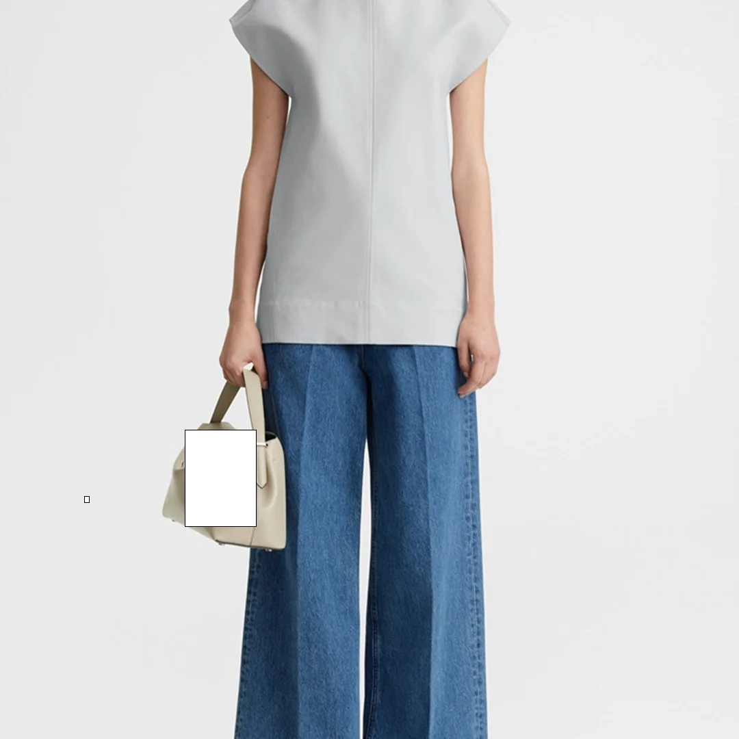 2025 Primavera/Novedad de verano Camiseta sin mangas de manga corta holgada de algodón minimalista para mujer