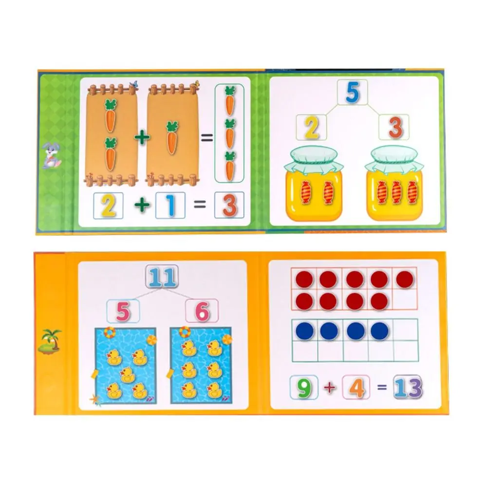 Cute Carrot Magnetic Learning Book Interactive Education Easy to Take Educational Toy Numerical Decomposition Computing Skill