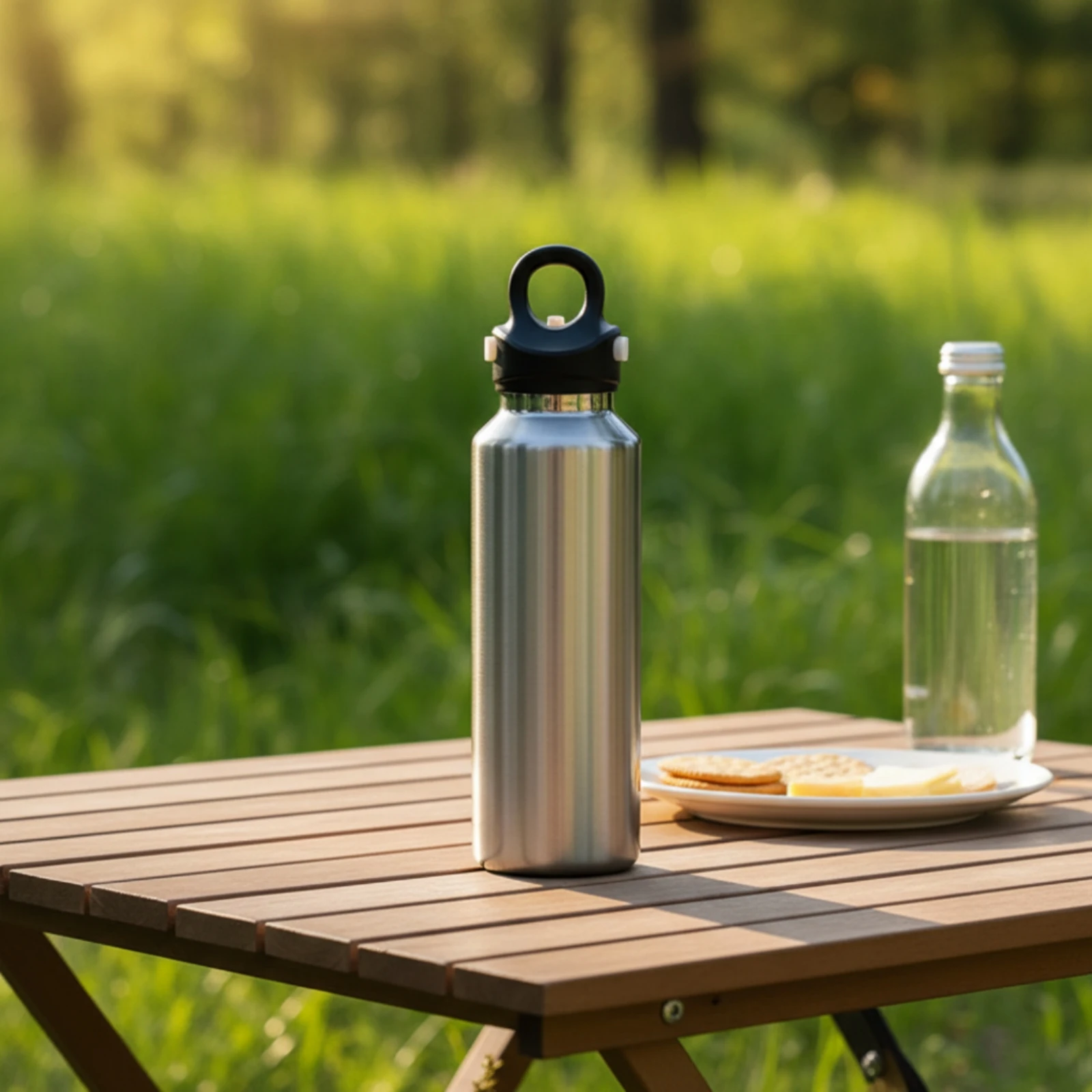 600 Ml Insulated Water Bottle Uncoated Insulated Water Bottle with Push-Button Lid Cup Holder Friendly Odor-Resistant for School