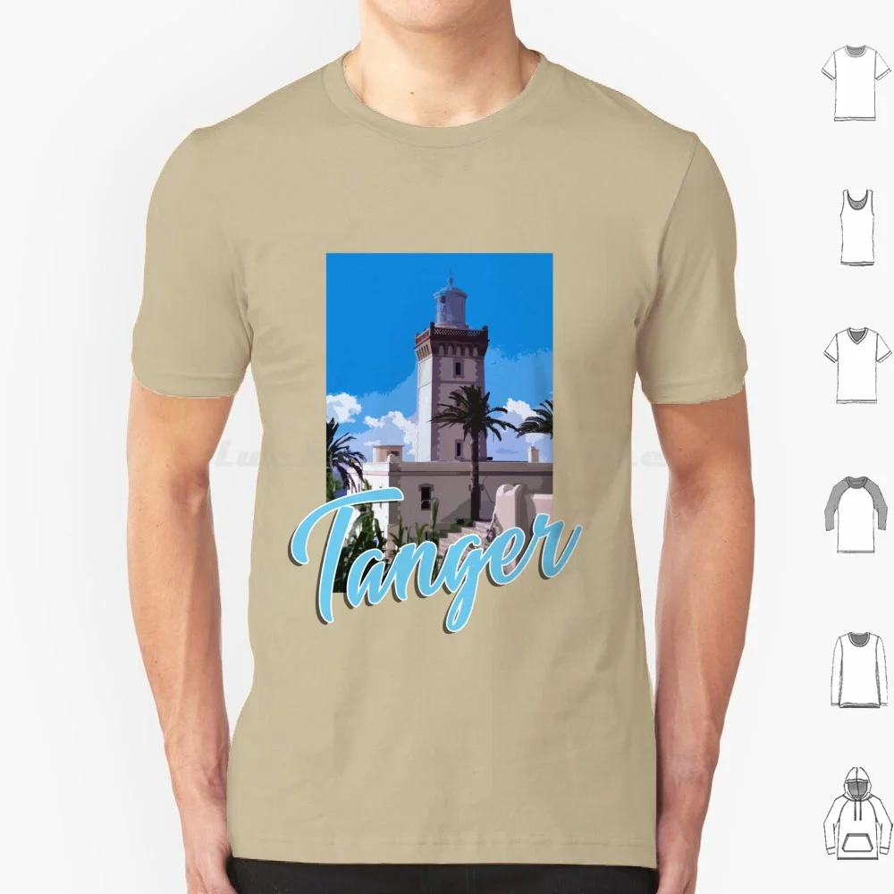 

Тангер Африка Город Акварель Футболка Большой Размер 100% Хлопок Африка Улица Марокканская Северная Африка Марокко Путешествия Тангер