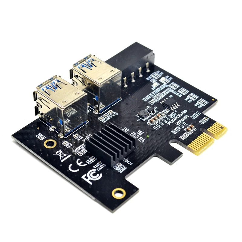 1 Pcs PCI-E 1 To 4 Expansion Card PCI-E 1X To 16X 4 Port Adapter & 1 Set PCI-E 1X To 4 Port 1X Riser Adapter