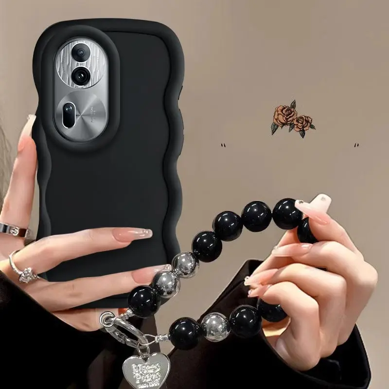 Reno 11Pro Neue Wellenförmige Lanyard Silikon Telefon Fall Für OPPO 11 12 14F 13F 12F 11F 12Pro 10 8Lite 8T 7Z 6Z 5Z 6 Abdeckung
