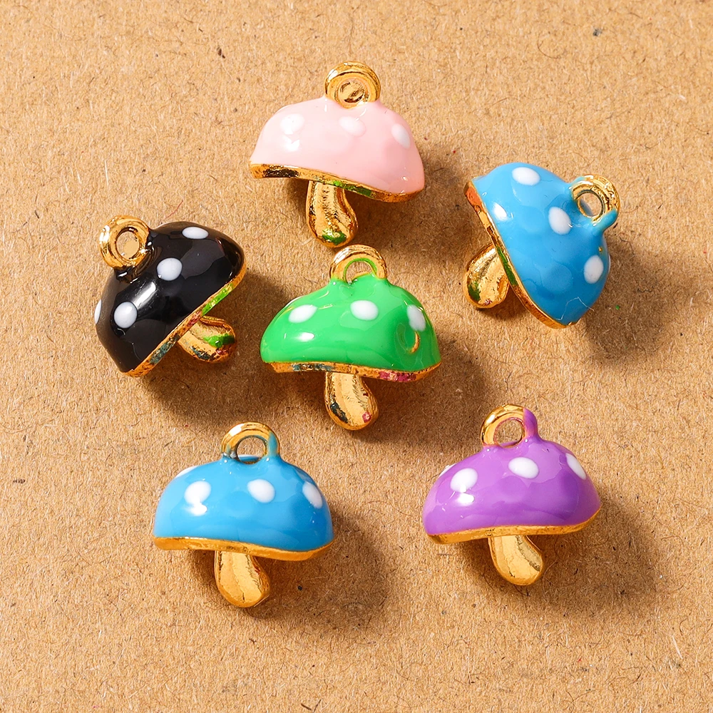 

5pcs Cute Simulation Mushroom Charms Pendant for Jewelry Making Necklace Earrings Bracelet DIY Accessories Supplies