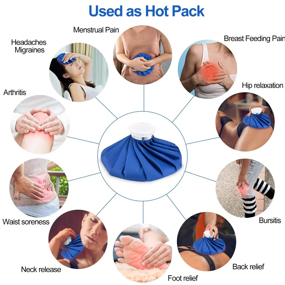 1PCS Ice Pack Bags Reusable for Injuries,Ice Bag Fixed Blet Bandage Hot Water Bag Hot Cold Therapy for Pain Relief, 6/9/11 Inch image 6