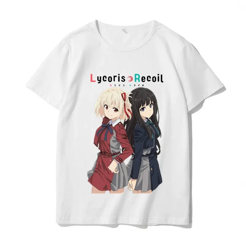 Lycoris Recoil T-shirt Outfits Harajuku Y2k Tops Streetwear Women Clothing Japanese Graphic T Shirts Anime Manga Cartoon Tees