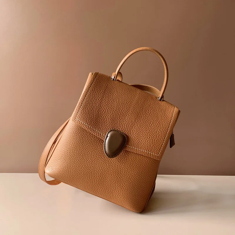 2025 frauen Kopf Rindsleder Schulter Rucksack Lässige Mode Leder frauen Tasche Außenhandel Tasche Hohe Qualität Berühmte Luxus Marke