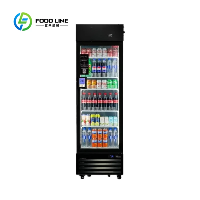 Black Combination Refrigerated Vending Machine Real-time Inventory Fresh Food Snacks Beverages