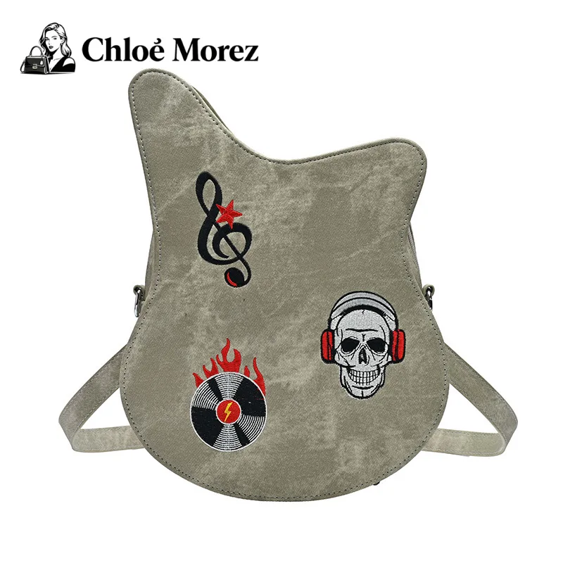 

Retro Bass Backpack Halloween Cartoon Shoulder Bag Large Capacity Casual Bag