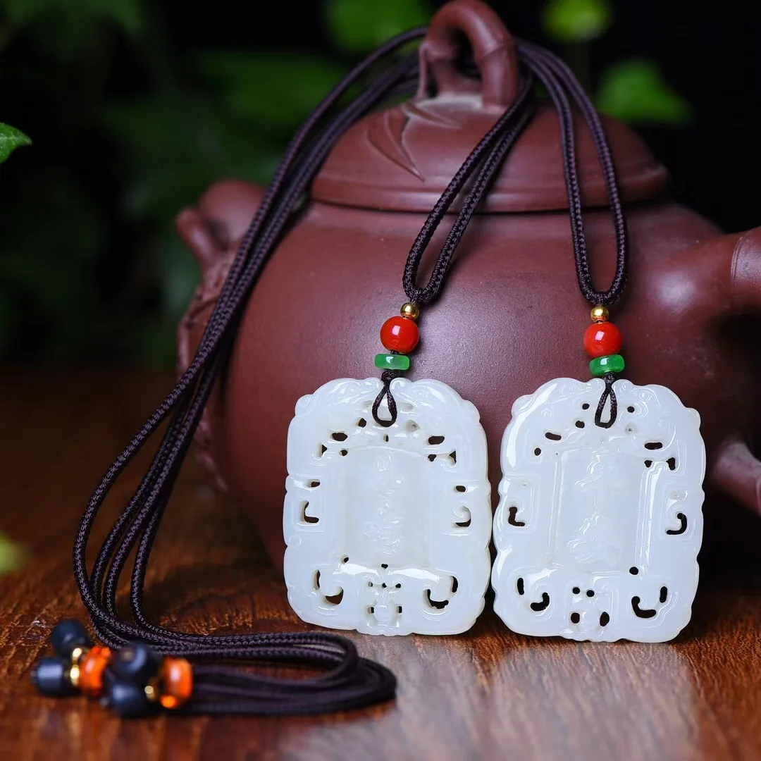 Exquisite Hetian Jade Double-sided Auspicious Brand Jewelry 1655#1654#