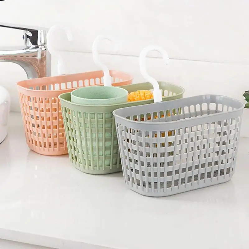 Wall Basket Breathable Mesh Organizer with 360 Degree Rotation Hook Drain and Storage Hung Basket for Fruit Bathroom and Kitchen