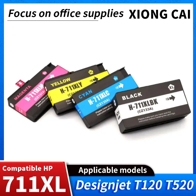 For HP 711XL 711 HP711 Replacement Ink Cartridge Full With Ink Compatible For HP DesignJet T120 T520 Printer