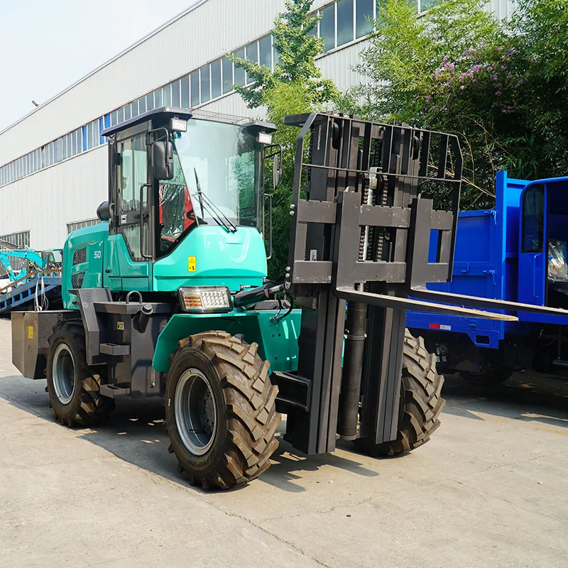 48v All Terrain Electric Forklift For South Africa With Four Wheel Drive And Heavy Duty Tires For Unstable Outdoor Construction
