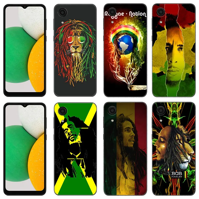 Reggae Bob Marley Phone Case For Samsung Galaxy A01 A03 Core A04 E A02 A05 A10 A20 A21 A30 A50 S A6 A8 Plus A7 2018 Black Cover