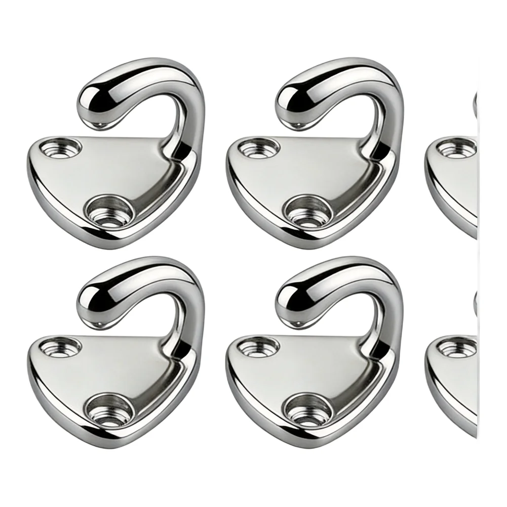 316 SS Tarpaulin Hooks 10PCS with 20 Screws for Trailer Tarp Fastening Boat Cover Securing and RV Applications
