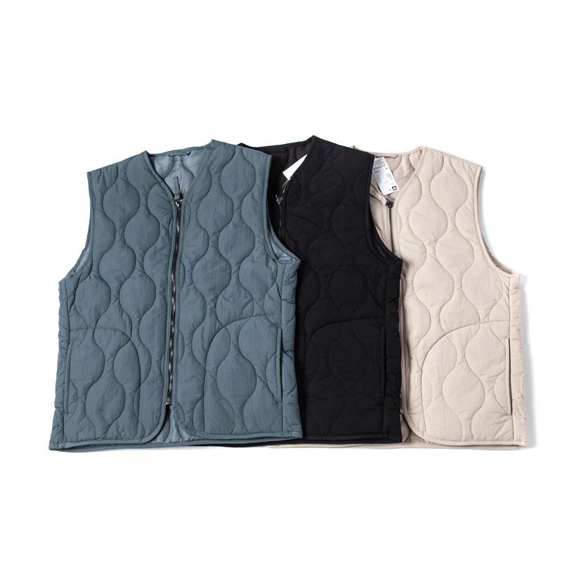 

Retro Gourd aped Quilted Cotton Windproof Waterproof ex Thin Cotton Vest Diamond Pattern Bal Outerwear Trendy