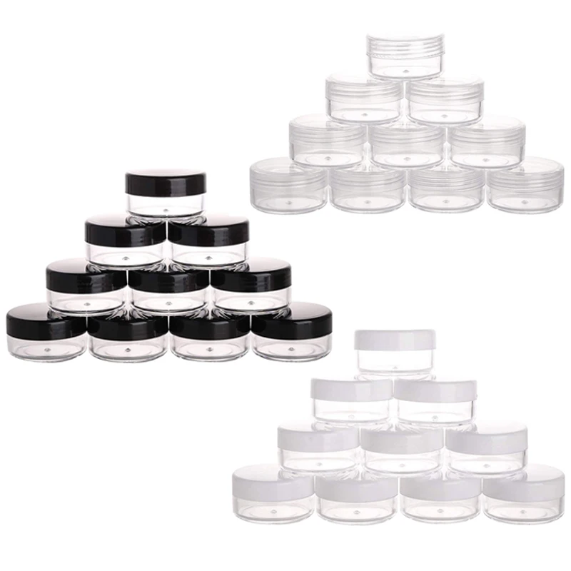 50/100 Stuks Cosmetische Pot 2/3/5/10/15/20G Kleine Lege Hervulbare Flessen Draagbare Oogschaduw Make-Up Gezichtscrème Doos Pot Container