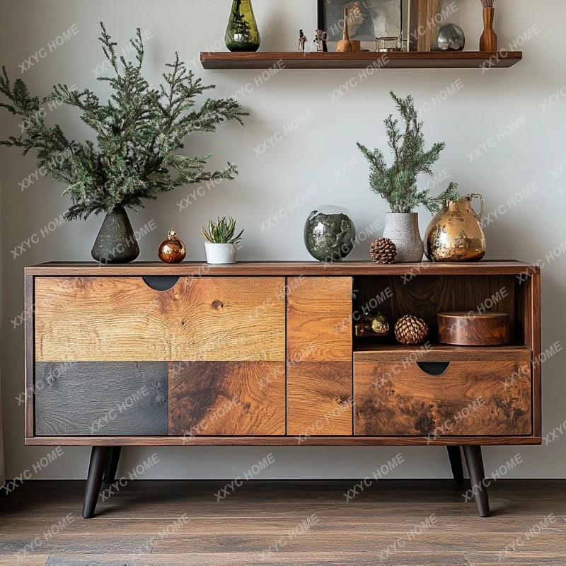

Log wind dining side cabinet storage household living room storage