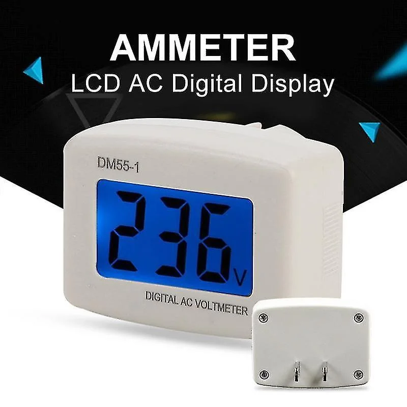 New Digital voltmeter EU US plug voltage meter socket voltage tester LCD display voltmeter 110V 220V wall panel voltmeter DM55-1