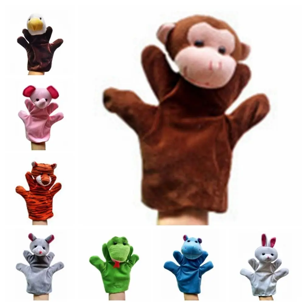 24 tipos de marionetas de mano para animales de dibujos animados, marionetas de mano adorables de tela, juguete de peluche, animales adorables, marioneta de mano para dedo