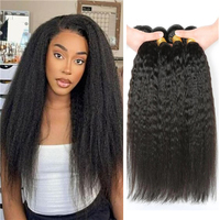 Brazilian Kinky Straight Wave Hair Bundles 1/3 Pieces Human Hair Bundle 20 22 24 Inch Remy Human Hair Extensions For Black Women