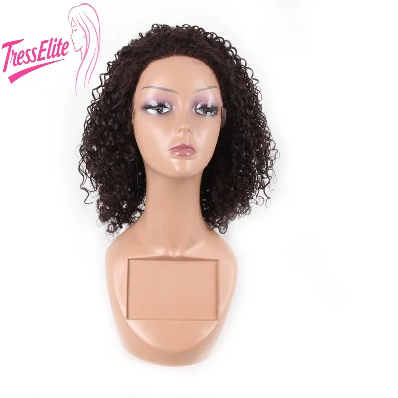 

High Quality13 * 4 Lace Frontal 18Inch Human Hair Wig Kinky Curly 4 Color Brazilian Virgin Remy Natural Looking Comfortable